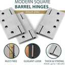 MEGA HANDLES Door Hinges with Square Corners (2 Pack) - 4x4'' Zinc Alloy Door Hinge Set, Interior Heavy Duty Hinges for Bedroom, Bathroom - Screws Included - Satin Nickel