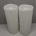 NURADA Large Outdoor Solar Candles Waterproof - 12" x 5" Rechargeable Solar Powered Flameless LED Pillar Flickering Candle for Patio Porch Lanterns Decor - Ivory White Set of 2