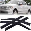 Window Visor Shield Deflector Guard for Ford F150 2004-2014 Only, 4Pcs Window Visor Guard Window Wind deflectors for Ford F150 2004-2014 Only,Tape-on Type
