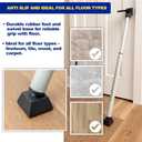 BRINKS Door Security Bar - Adjustable Brinks Door Security Bar for Travel, School, Dorm and Home - Door Jammer for Hinged Doors and Sliding Door Security Silver