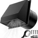 HG Power 10 Inch Hooded Wall Vent with Mesh Screen and Damper, Galvanized Steel Exhaust Vent, for Wall, Kitchen, Range Hood Air Ventilation, HVAC Duct Air Exhaust, Black