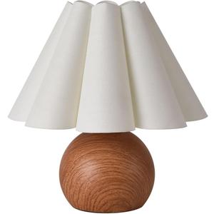 KUNJOULAM Cute Small Table Lamp, Modern Bedside Nightstand Lamp with Beige Lampshade, Metal Base for Bedroom Home Office Decor (Without Buld)