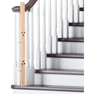 Chunful 1 Pack Wood Baby Gate Banister Adapter Universal No Hole Stairway Banister Adapter Mounting Kit for Pet Fit Round, Square, Irregular Post up to 42" Tall, Gate Not Included (Natural Wood Color)