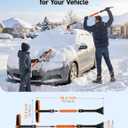 AstroAI 47.2" Ice Scrapers for Car Windshield and Extendable Snow Brush with Foam Grip and 360 Pivoting Brush Head for Auto Car Truck and SUV(Orange)