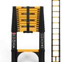 SINMEIRUN Telescoping Ladder, 12.5 FT, Aluminum Extension Ladder, 330 lbs Capacity, Collapsible Multi-Purpose Ladder for Home, Roof and RV; Yellow