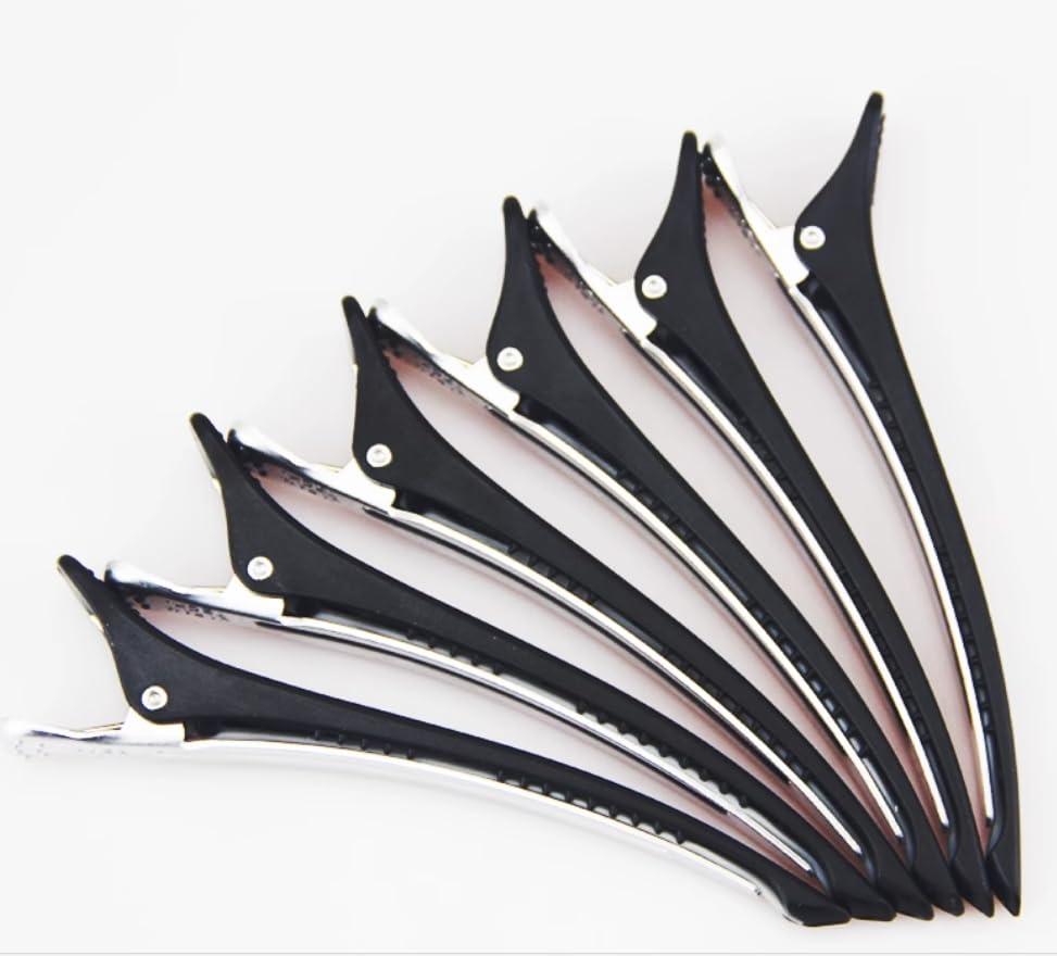 Hair Clips 6 PCS Styling Sections, Non-Slip and Non-Marking Duckbill Hair Clips Hair Sectioning Clips for Hairdresser Home for Unisex for women Black) Barber Accessories