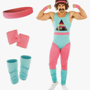 fun shack 80s Exercise Costumes For Men, 80s Workout Costumes, Retro Fitness Outfits For Men, 80s Gym Attire, Size L