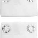 VOSAREA 2pcs Curtain Blackout semi Sheer Drapes Linen Drapes Linen Valance Sheer Panels Mesh White Window Gauze