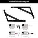 Medach Shelf Brackets 18 Inch x 12 Inch, Heavy Duty Shelf Brackets 4 6 8 10 12 14 16 18 20 Inch, L Brackets Heavy Duty for Shelf Support