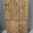 Water Hyacinth Storage Basket, Set of 2 Hand-Woven Wicker Baskets, Foldable Cube Storage Bins, Wicker Cube Laundry Organizer, Square Baskets for Organizing Shelves Decor, 12x12x12in