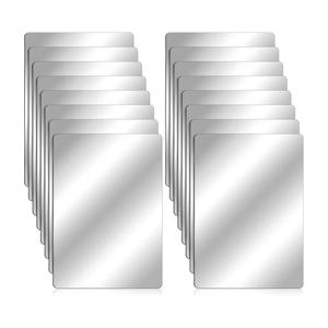 Marsui 16 Pieces Shatter Proof Plastic Mirror Craft 4 x 6 Inch Small Mirror Tiles Bulk with Soft Round Corners Double Sided Protective Film Reflector Sheets Art Craft Supply for Bathroom Home Decor