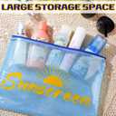 Set of 4 Sunscreen Bag Summer, Medium Size Blue Zippered Sunscreen Storage Pouch, 11.69 x 8.2 Inch Travel Portable Makeup Organizer for Summer Stuff Beach Sun Protection Essentials