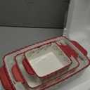 Coloch 3 Pack Ceramic Baking Dishes, Rectangular Bakeware Set Hand-painted Lasagna Pan Porcelain Serving Bakeware for Pasta, Chicken, Kitchen, Banquet, Microwave and Dishwasher Safe