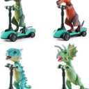 DINOBROS Dinosaur Scooter Toys Pull Back Cars Mini Finger Kick Scooters Boy Toy Age 3 4 5 6, Dino Gift Sets for Kids 4-Pack