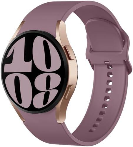 Pack of 2, Maledan No Gap Bands Compatible with Samsung Galaxy Watch 7 6 5 4 FE Band 40mm 44m, Galaxy Watch 5 Pro Band 45mm/Watch 6 4 Classic 43mm 47mm 46mm 42mm, 20mm Soft Silicone Sport Wristbands Women Men