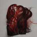 3/4 Full Head Black And Red Color Clip In Hair Extensions Mixed Black And Red Color Long Straight Highlight 5 Clips Clip in Synthetic Hair Extensions For Fashion Girls/Women 24" 120g