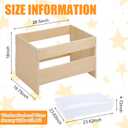 DoubleFill Wooden Sand and Water Table with Lid and White Plastic Bin for Toddler, Learning Tray for Picnic, Classroom and Backyard, Ages 3-5