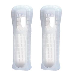 Jadebones 2 Pack Silicone Skin Case Cover for Wii and Wii U Remote Controller (White)