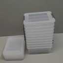 Citylife 1.3 QT 10 Pack Small Storage Bins Plastic Storage Container Stackable Box with Lids for Organizing, Clear White