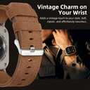 7 x Bandsie Leather Band Compatible with Apple Watch Ultra 3/Ultra 2/Ultra Band 49mm 46mm 45mm 44mm 42mm for Men, Vintage Genuine Suede Leather Wristband Strap for iWatch Series 11 10 9 8 7 6 5 4 SE 3 2 1 (Chestnut Brown)