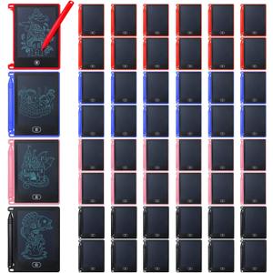 Zonon 48 Pcs Mini LCD Writing Tablet 4.72 x 3.54 Inch Electronic Drawing Pad for Kids Colorful Reusable Erasable Doodle Board with Pens Educational Learning Toy Gifts for Home School Boys Girls