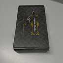 Wican Guest Towel Holder Tray for Bathroom, Oak and Iron Napkins Holder for Powder Room Dinning Table Wooden Basket for Disposable Paper Hand Towels Black and White (9.06 x 5.51 x 2.56 inches)