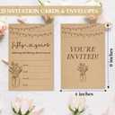 50th Wedding Anniversary Invitations, Minimalism Wildflowers Banquet Party Invites With Envelopes For Couple, 50th Anniversary Party Celebration Decorations Supplies, 25 Pack -A02