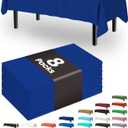 Pureegg Plastic Table Cloth Disposable 8 Pack, 54 x 108 Inch Table Cloths, Graduation Decorations Class of 2026, Graduation Party, Tablecloths, Rectangle, Plastic Cover, Leakproof & Sturdy, Navy Blue
