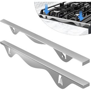 Tonhui Stainless Steel Stove Gap Covers, Kitchen Stove Counter Gap Filler, Range Trim Kit Stove Guard Counter Gap Cover Length 23.4" Heat Resistant for Years of Use - 2 PCS (Left and Right)