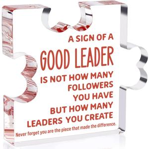 TuSuQing Thank You Gift for Good Leader Boss Supervisor Manager - Retirement Coworker Farewell Promotion Celebration Christmas Birthday - Office Irregular Acrylic Decor Table Signs