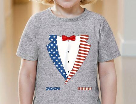 4th Of July Wedding Tuxedo Independence Day Tuxedo Women Kids Men T-Shirt XL Grey