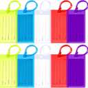 10 Pack Luggage Tags for Suitcases, Airplane Travel Essentials for Flying, International Travel Must Haves, and Luggage Accessories by Sodsay (Ab-colorful)