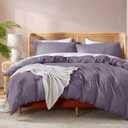 Nestl Grayish Purple Duvet Cover Queen Size - Soft Double Brushed Queen Duvet Cover Set, 3 Piece, with Button Closure, 1 Duvet Cover 90x90 inches and 2 Pillow Shams