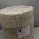 S & L Homes Pouf Ottoman - 100% Jute Braided Footrest Pouf Hand Knitted Traditional Cord Boho Pouffe for Living Room, Bedroom, Nursery, Patio, Lounge Colorblock - Natural Ivory (16x16x16)