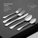 FineDine 20-Piece Stainless Steel Silverware Set - Kitchen Utensils Set Serving For 4, Cutlery Set - Flatware Set Includes Spoons, Forks & Knifes - Dishwasher Safe Stainless Steel Utensils Set