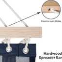 SUNCREAT Hammocks 15 FT Quick Dry Hammock Double Size with Hardwood Spreader Bar, 2 Person Hammock for Outdoor Patio Yard Poolside, 450 lbs Capacity, Blue