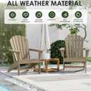 Adiromoti Poly Lumber Adirondack Chair, HDPE All-Weather Resistant Outdoor Patio Chairs, Pre-Assembled Outdoor Fire Pit Chair for Pool, Deck, Backyard, Garden, Weather Wood