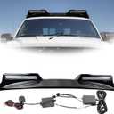 Running Lights Compatible With 2009-2014 Ford F-150 Universal Front Top Roof Mounted Driving Fog Light Lamps With Switch And Wiring Harness, Black Frame Clear Lens