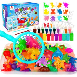 Mocoosy 20 Colors Magic Water Gel Kit for Kids, Aqua Fairy Water Elf Toy Kit with 20 Aqua Gels & 16 Squishy Maker Molds, Squishy Making Kit Water Pets DIY Crafts Kit STEM Gifts for Boys Girls Age 6-12