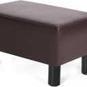Joveco Small Foot Rest Stool Ottoman, Faux Leather Footrest Footstool for Chair, Under Desk, Office, Living Room, Brown