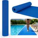 13Ft x 3Ft Ground Pool Drainage Mat 0.2 inch Thick Non Slip Swimming Pool Flooring Protector Mat Drainage, Rubber Flooring Roll for Pool Bathroom Garage Indoor Outdoor, 1'5" x 2'11"