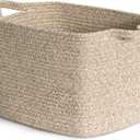 INDRESSME Dog Toy Basket, Woven Basket for Blankets, Baby Gift Baskets for Nursery Large Shelf Bin for Towels, Books, Rectangle Storage Baskets for Organizing, Brown, 13 x 10 x 9 inches