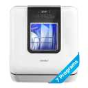 COMFEE' Countertop Dishwasher, Portable Dishwasher with 6L Built-in Water Tank, Mini Dishwasher with More Space Inside, 7 Programs, UV Hygiene& Auto Door Open, for Apartments, Dorms& RVs, White