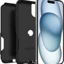 OtterBox iPhone 15 Plus and iPhone 14 Plus Commuter Series Case - Black, Slim & Tough, Pocket-Friendly, with Port Protection