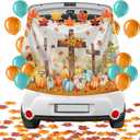 Blosssound 139 Pcs Thanksgiving Christian Trunk or Treat Car Decorations Fall Jesus Backdrop with 100 Artificial Maple Leaves 30 Balloons 8 Maple Leaves Garlands for Suv Car Archway Garage Door Decor