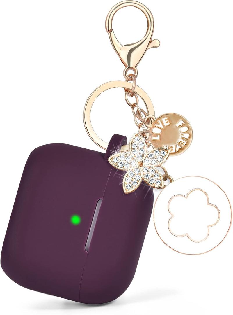 Case for Airpods Pro 1st 2nd Generation - VISOOM Airpods Pro 1/2 Cases Cover Women Silicone iPod Pro 2 Earbuds Wireless Charging Case Girl Bling Keychain for Apple Airpod Gen Pro 2