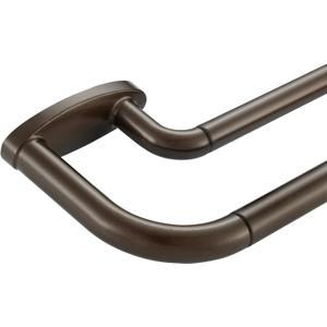 Double Curtain Rods Dark Bronze,Room Darkening Drapery Rod 28-48 Inches,Adjustable 3/4 Inches Front and 5/8 Inches Back Quality Metal Rod for Window,Wrap Around Design