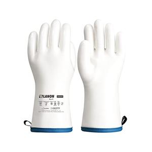 LANON Liquid Silicone Gloves, Heat Resistant Oven Gloves with Fingers, Food Grade, Waterproof, White, Large
