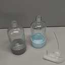 2 Pack Glass Spray Bottles with Silicone Sleeve, 16 oz Empty Refillable Containers with Adjustable Spray Nozzles, Spray Bottles for Hair, Cleaning Solutions and Plants Blue&Grey