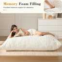 3-in-1 Giant Bean Bag Chair for Adults & Kids, Convertible Floor Sofa to Mattress, High-Density Foam Chair Bed with Washable Cover, Multi Functional Lounge Couch for Bedroom, Living Room (Beige)